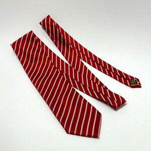 Trump Gold Bar Signature Collection Silk Tie Red Striped 62"x3.75"